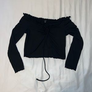 Blāshe Off The Shoulder Long Sleeve Crop Top